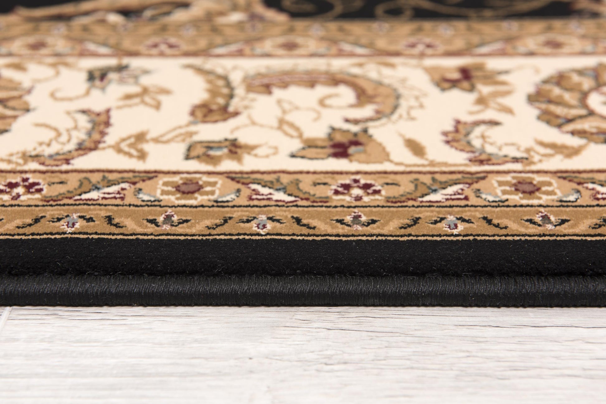 Fayez Persian Medallion Traditional Cream and Black Indoor Rug-17