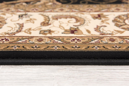 Fayez Persian Medallion Traditional Cream and Black Indoor Rug-17