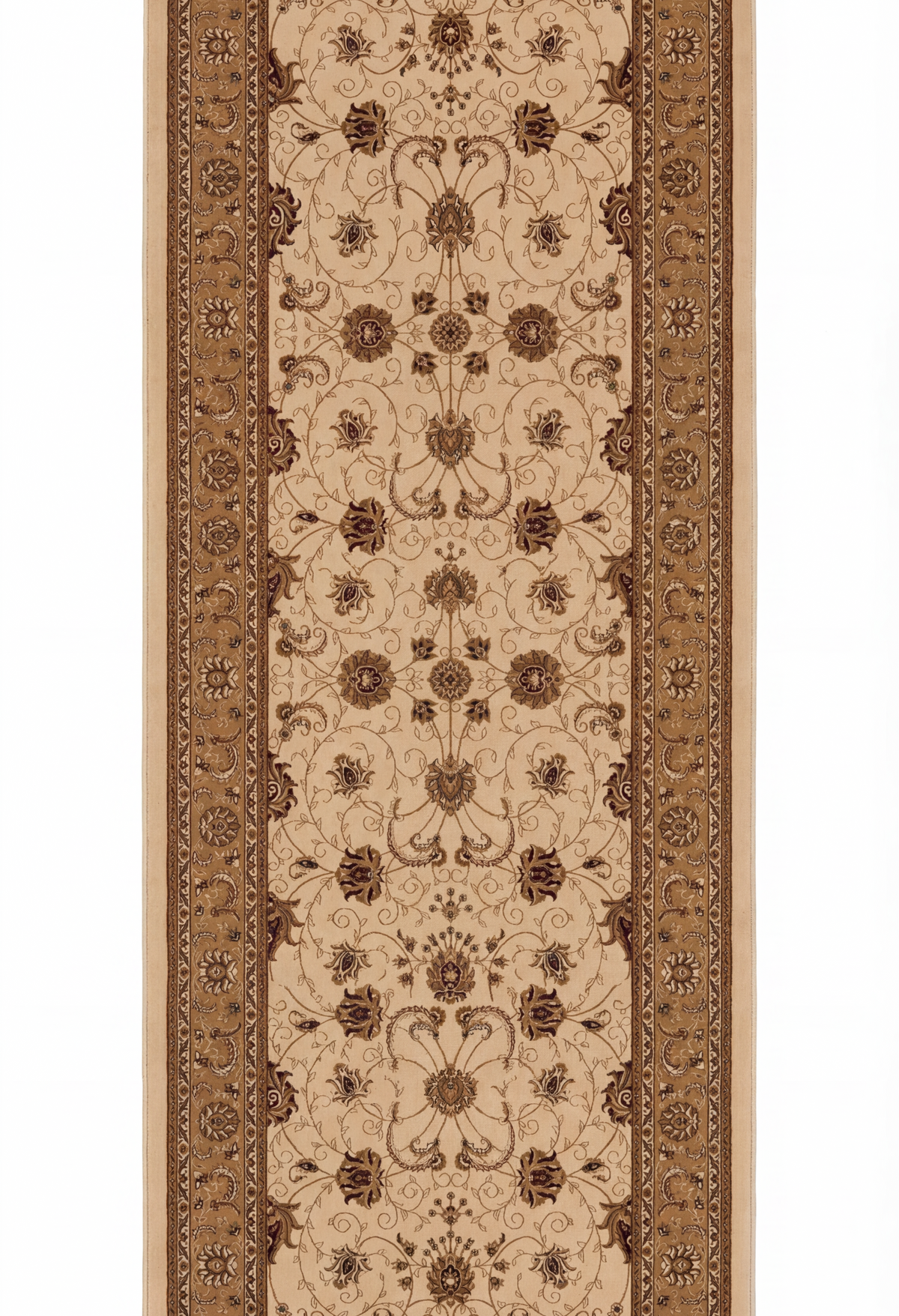 Tapis persan traditionnel beige majestueux
