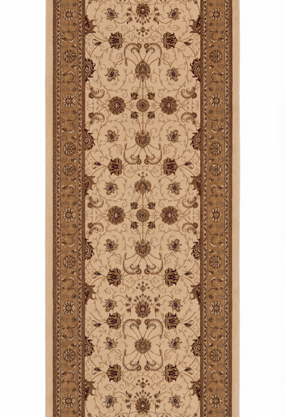 Tapis persan traditionnel beige majestueux