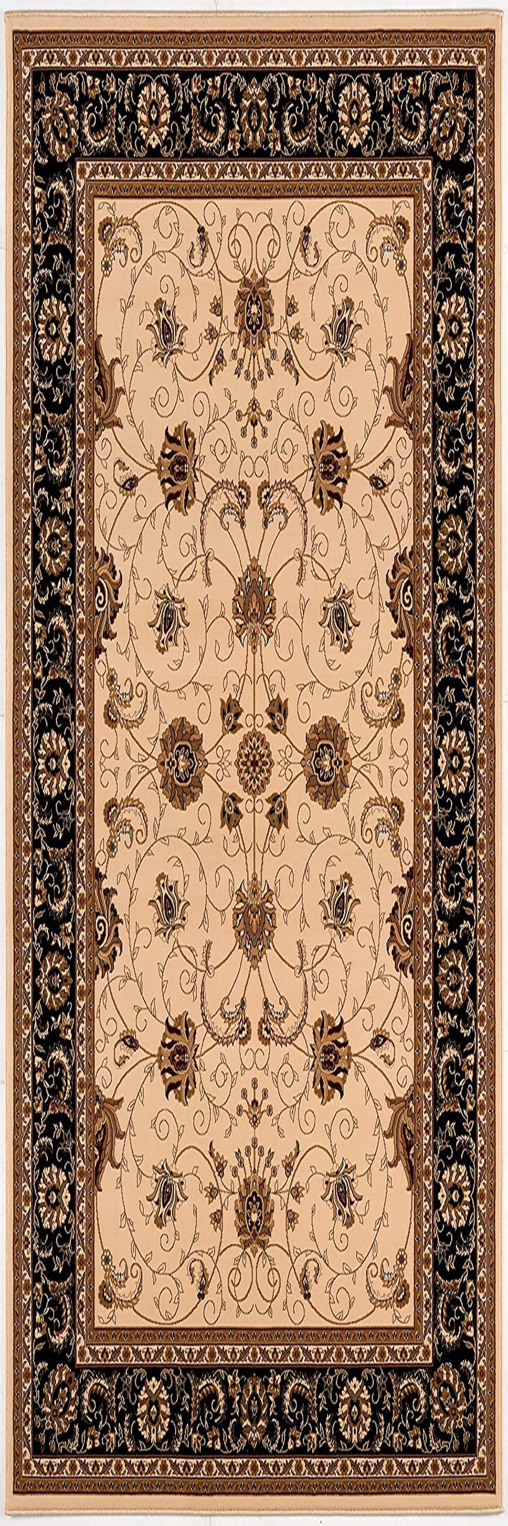 Fayez Persian Medallion Traditional Beige and Black Indoor Rug-14