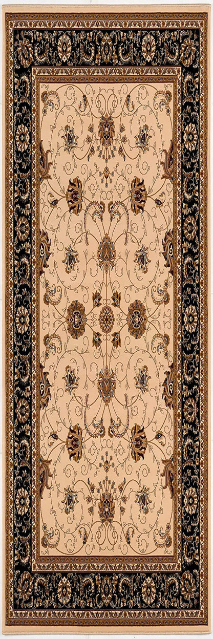 Fayez Persian Medallion Traditional Beige and Black Indoor Rug-14