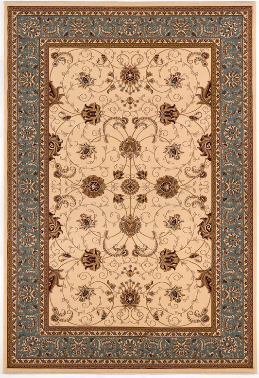 Fayez Persian Medallion Traditional Beige and Blue Indoor Rug-1