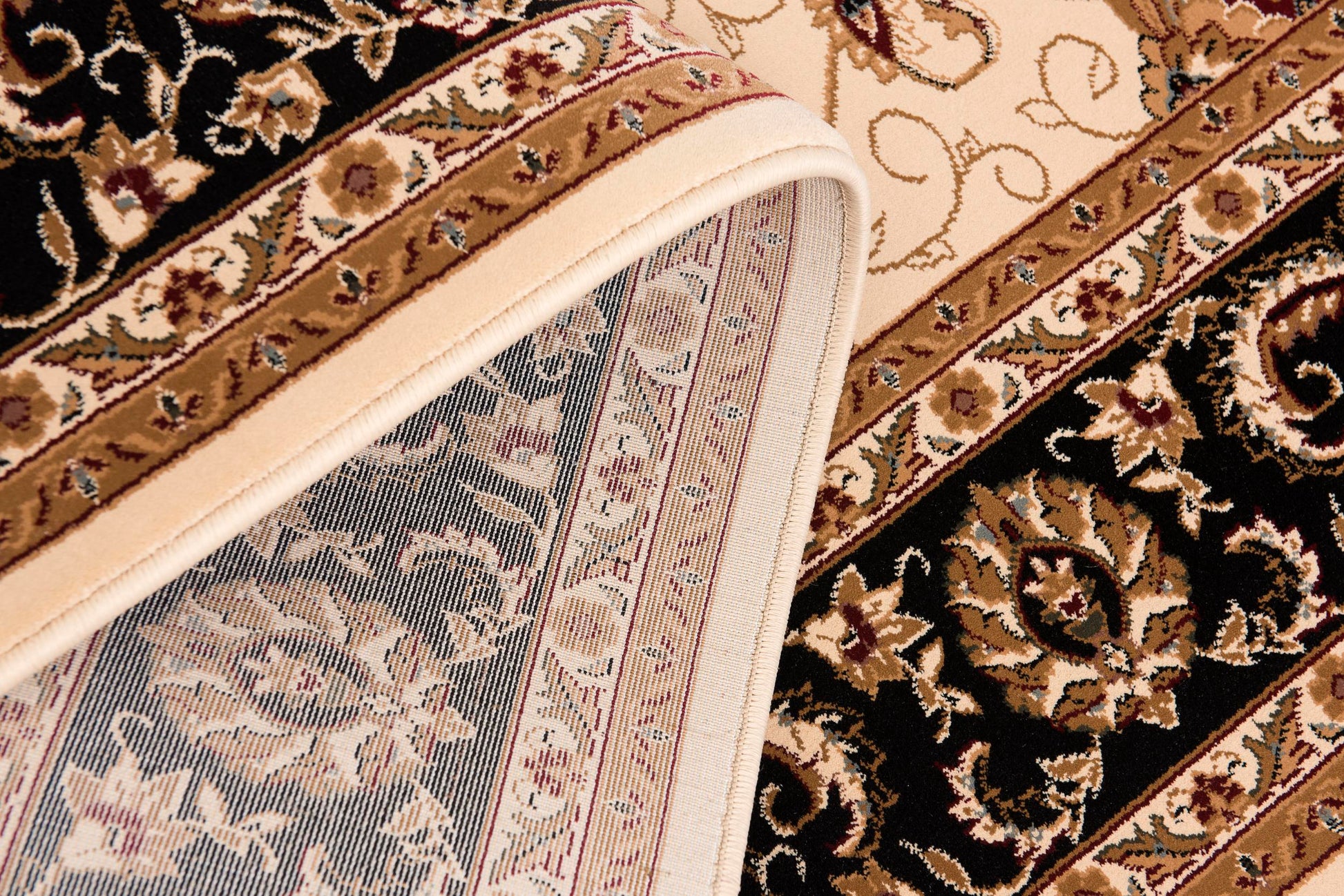 Fayez Persian Medallion Traditional Beige and Black Indoor Rug-23