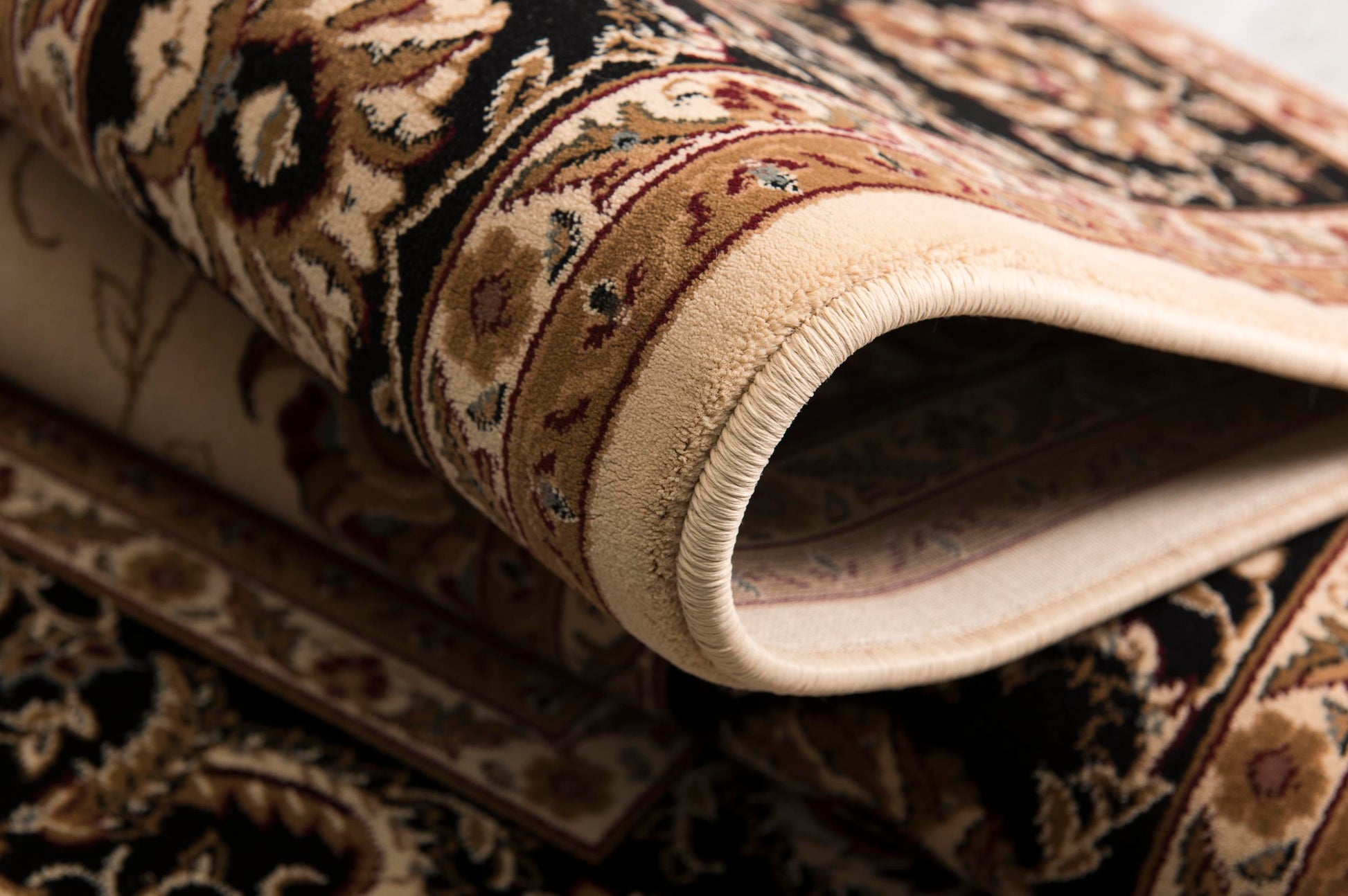 Fayez Persian Medallion Traditional Beige and Black Indoor Rug-10
