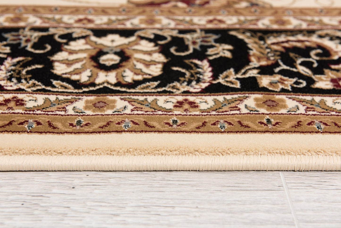 Fayez Persian Medallion Traditional Beige and Black Indoor Rug-24