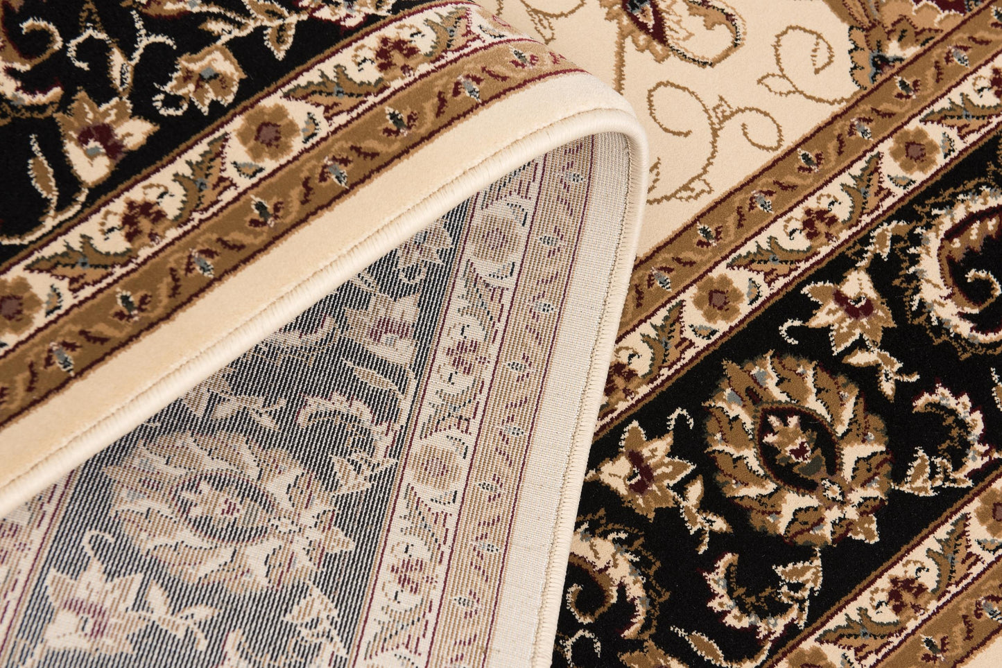 Fayez Persian Medallion Traditional Beige and Black Indoor Rug-11