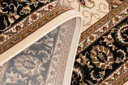 Fayez Persian Medallion Traditional Beige and Black Indoor Rug-11