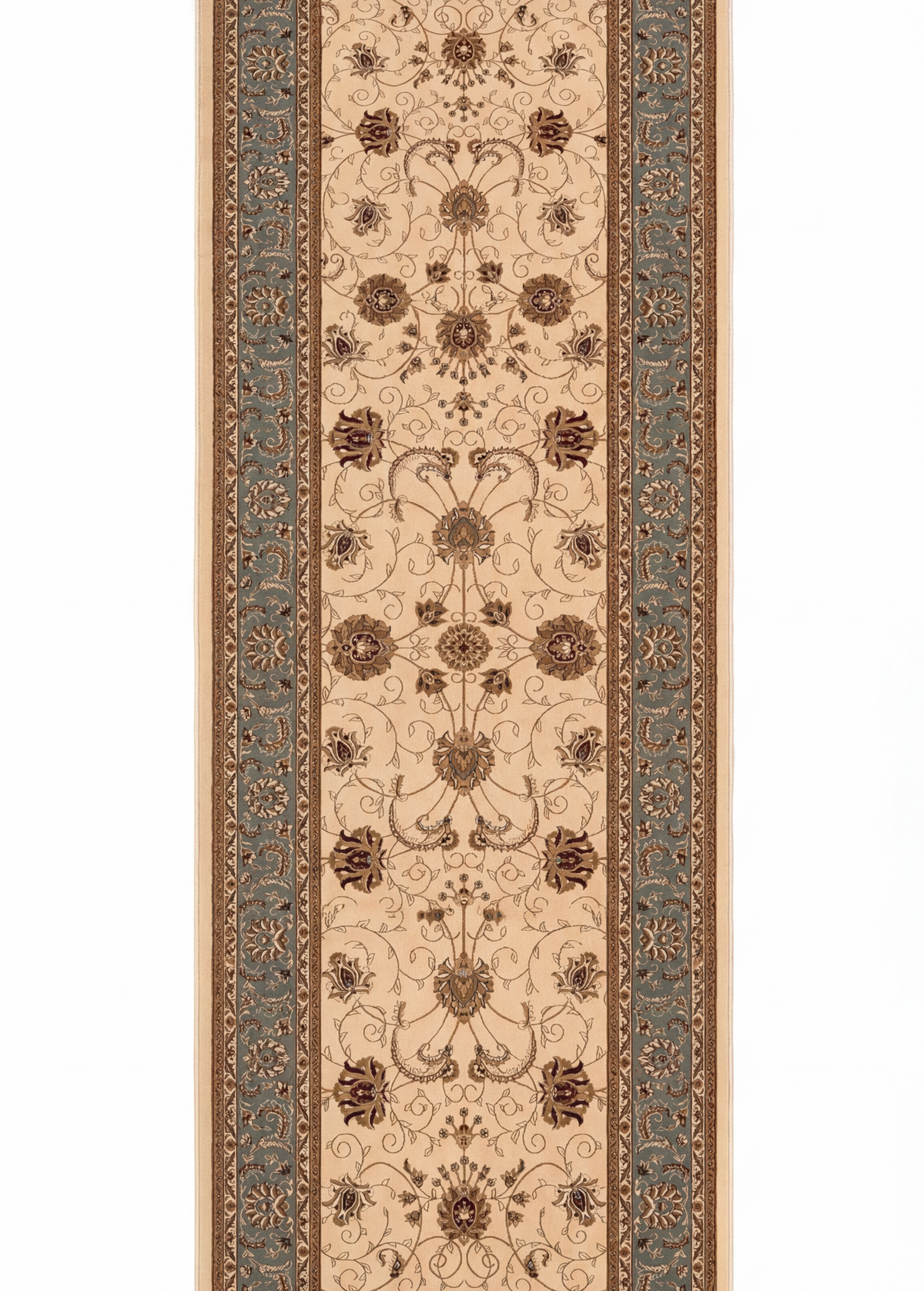 Tapis persan traditionnel beige majestueux