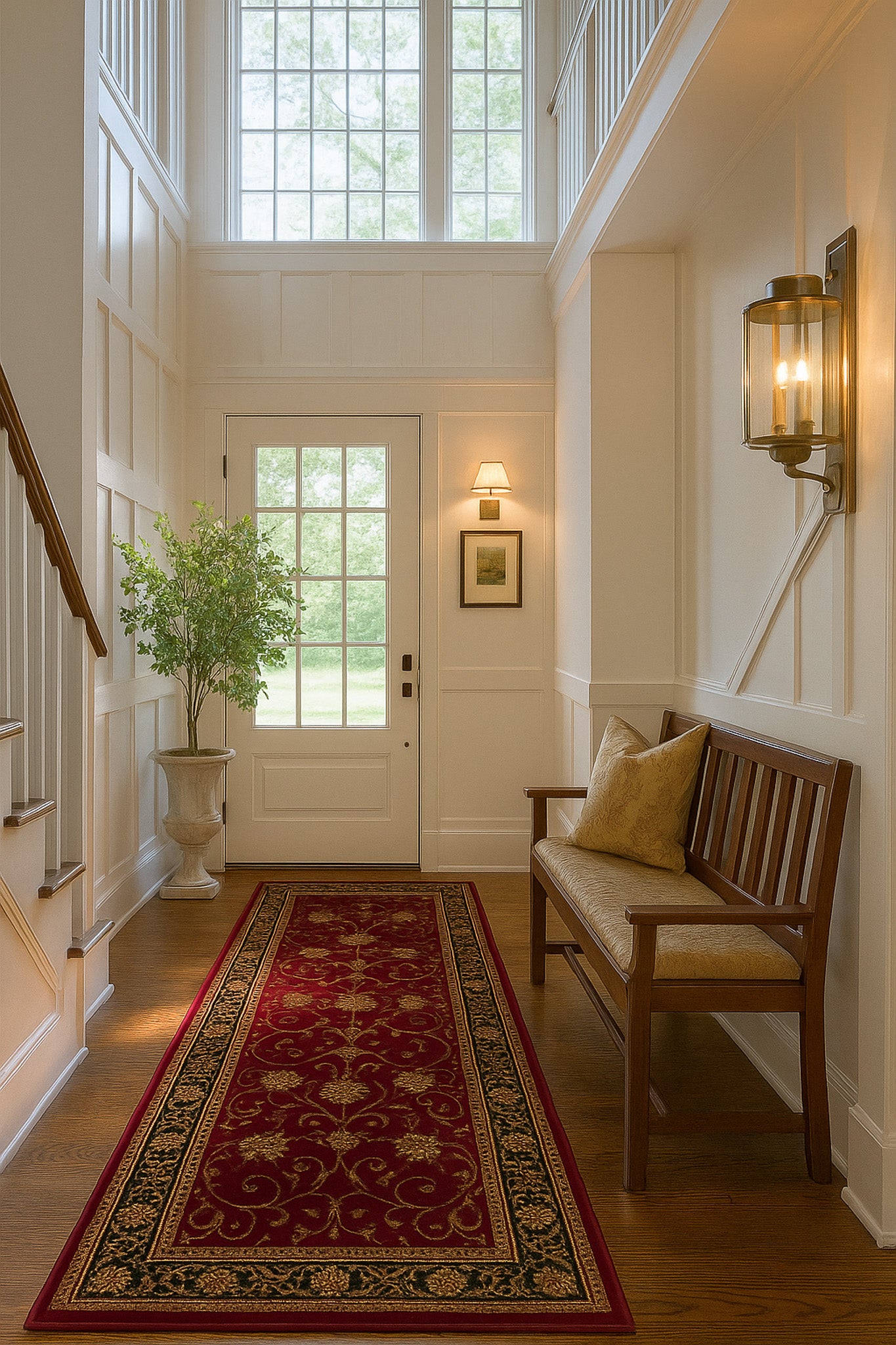 Fayez Persian Medallion Traditional Red and Black Indoor Rug