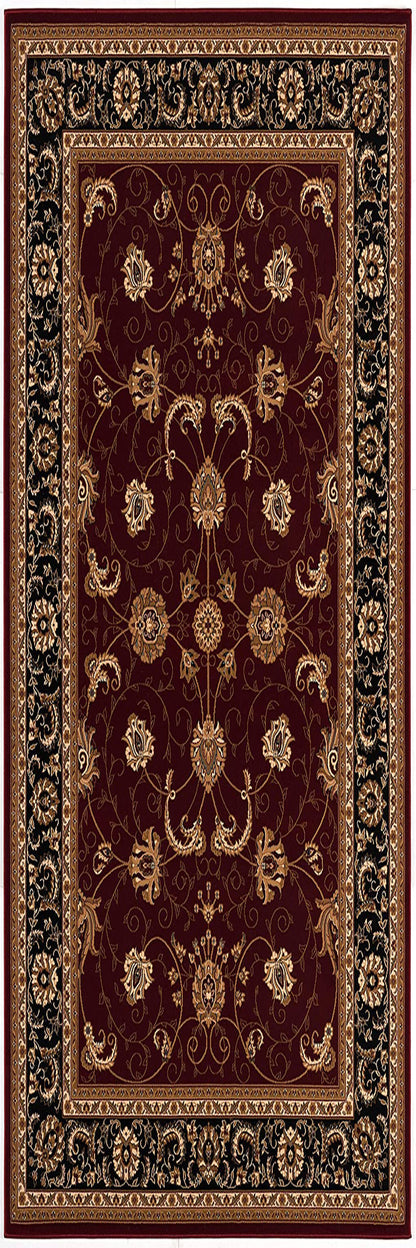 Fayez Persian Medallion Traditional Red and Black Indoor Rug