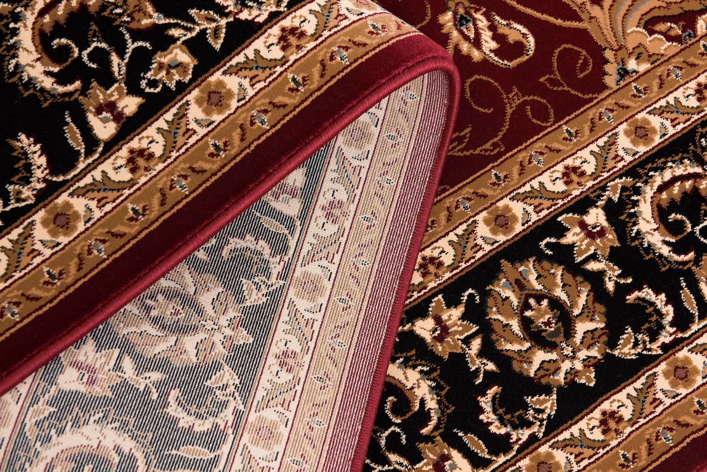 Fayez Persian Medallion Traditional Red and Black Indoor Rug-27