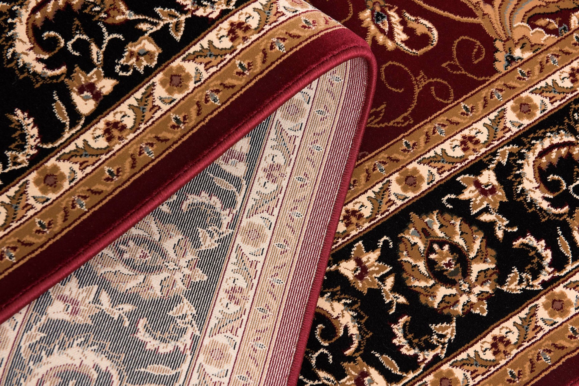 Fayez Persian Medallion Traditional Red and Black Indoor Rug-27