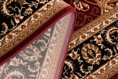 Fayez Persian Medallion Traditional Red and Black Indoor Rug-27