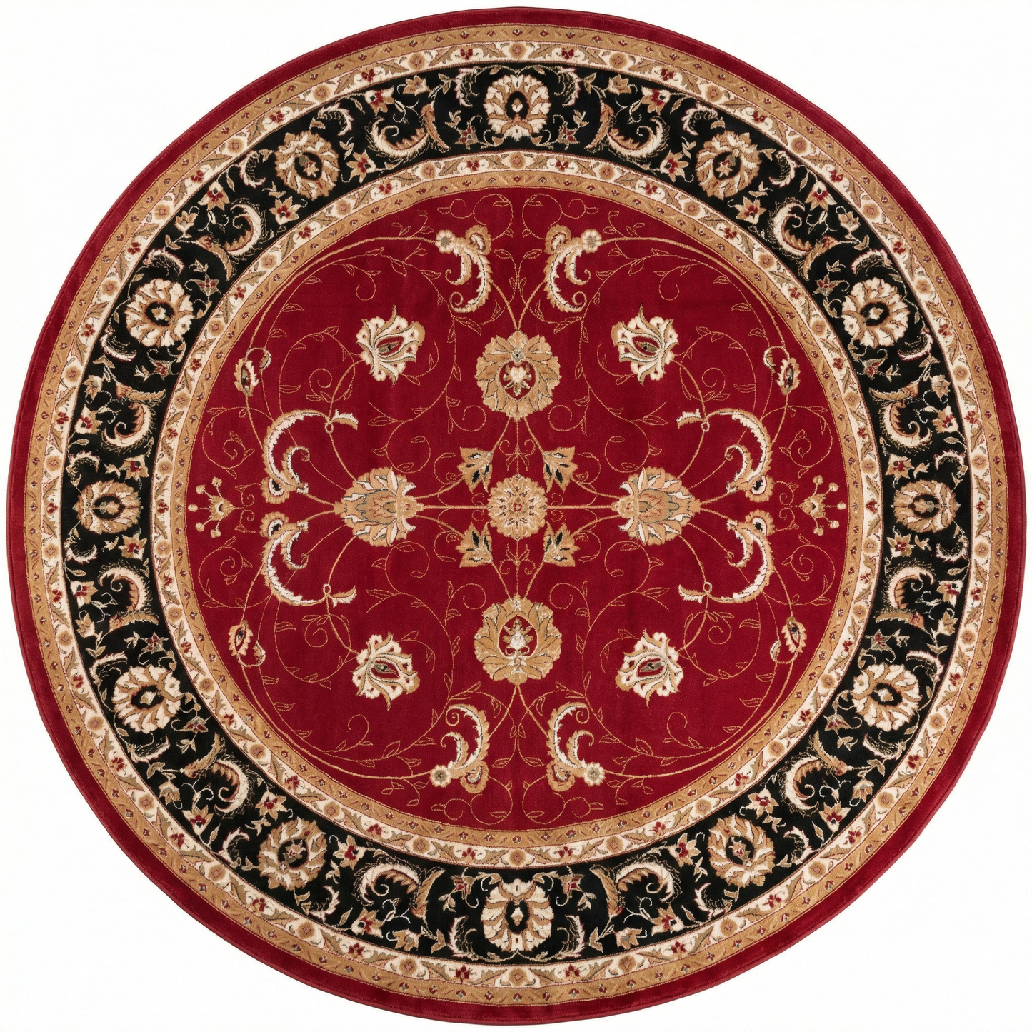 Fayez Persian Medallion Traditional Red and Black Indoor Rug-24