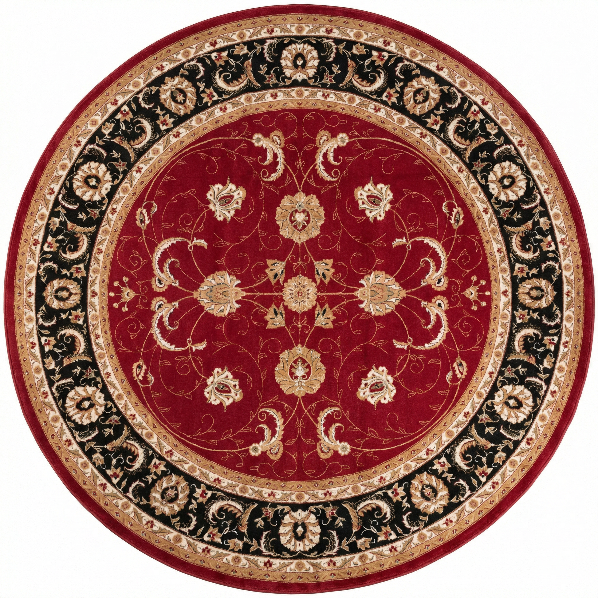 Fayez Persian Medallion Traditional Red and Black Indoor Rug-24