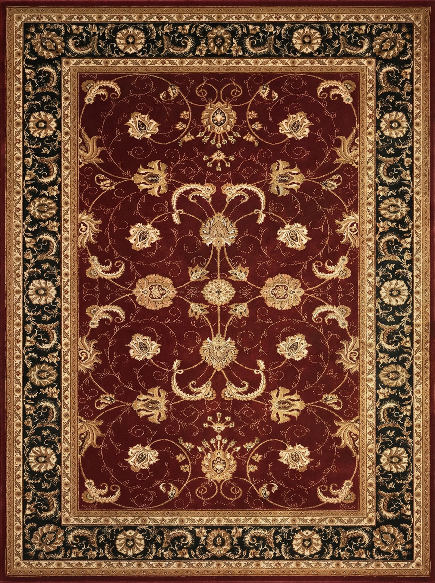 Fayez Persian Medallion Traditional Red and Black Indoor Rug-1