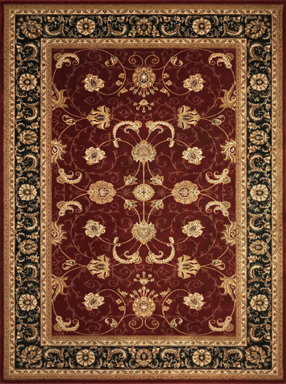 Fayez Persian Medallion Traditional Red and Black Indoor Rug-1