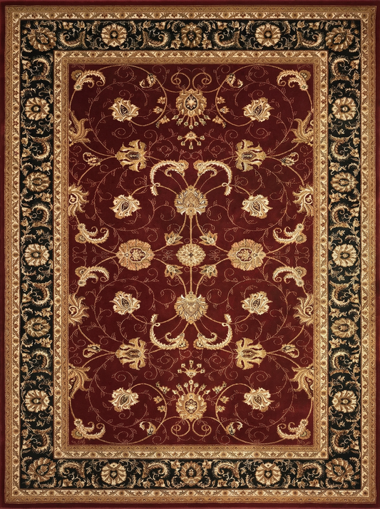 Fayez Persian Medallion Traditional Red and Black Indoor Rug-1