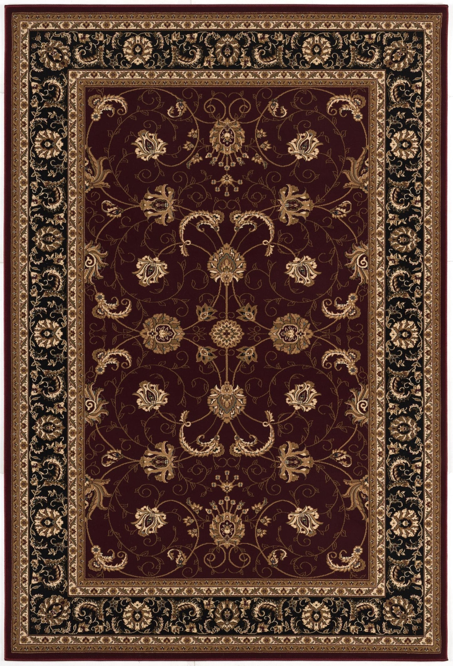 Fayez Persian Medallion Traditional Red and Black Indoor Rug