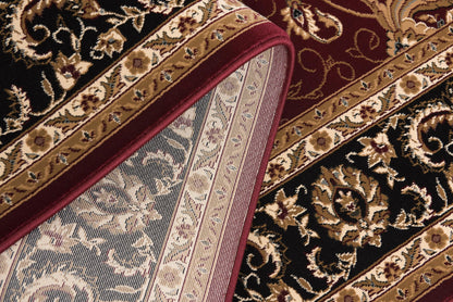 Fayez Persian Medallion Traditional Red and Black Indoor Rug