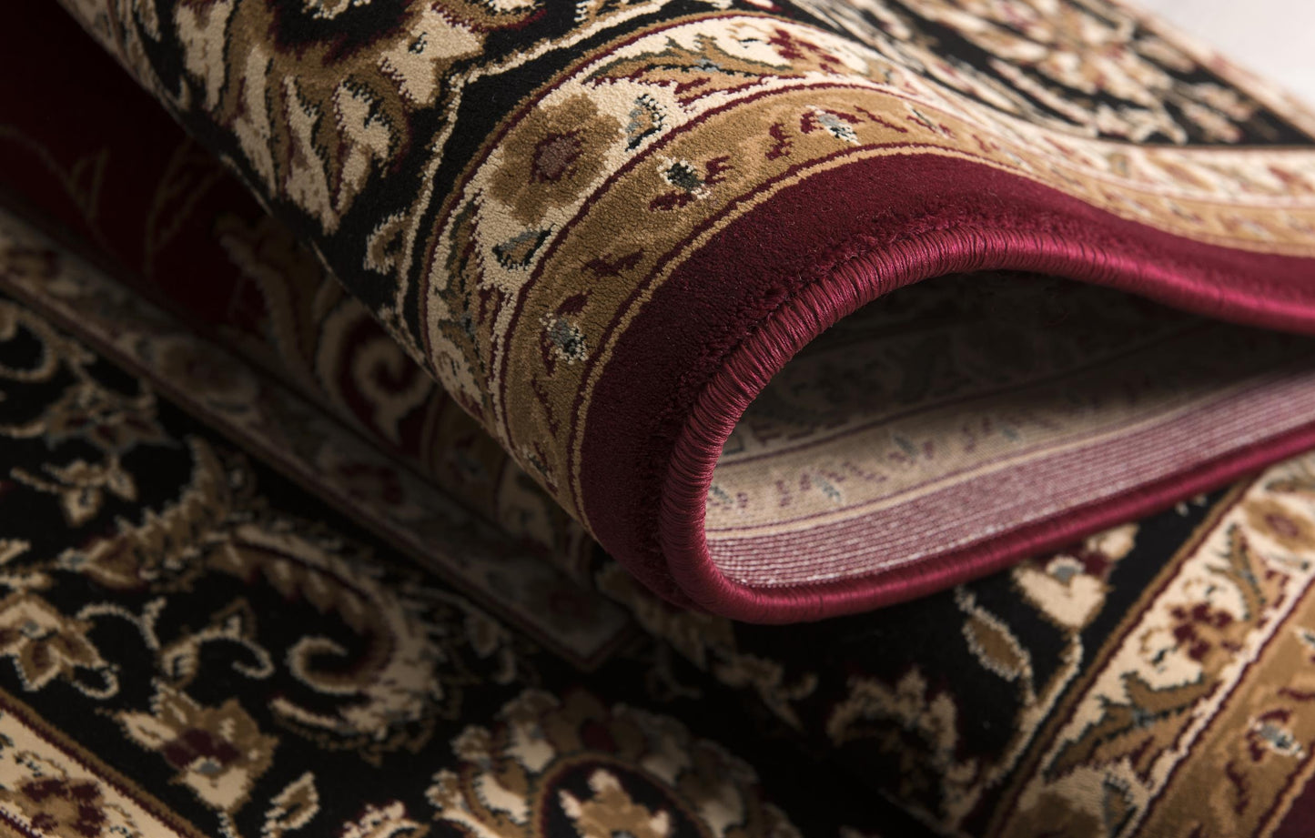 Fayez Persian Medallion Traditional Red and Black Indoor Rug