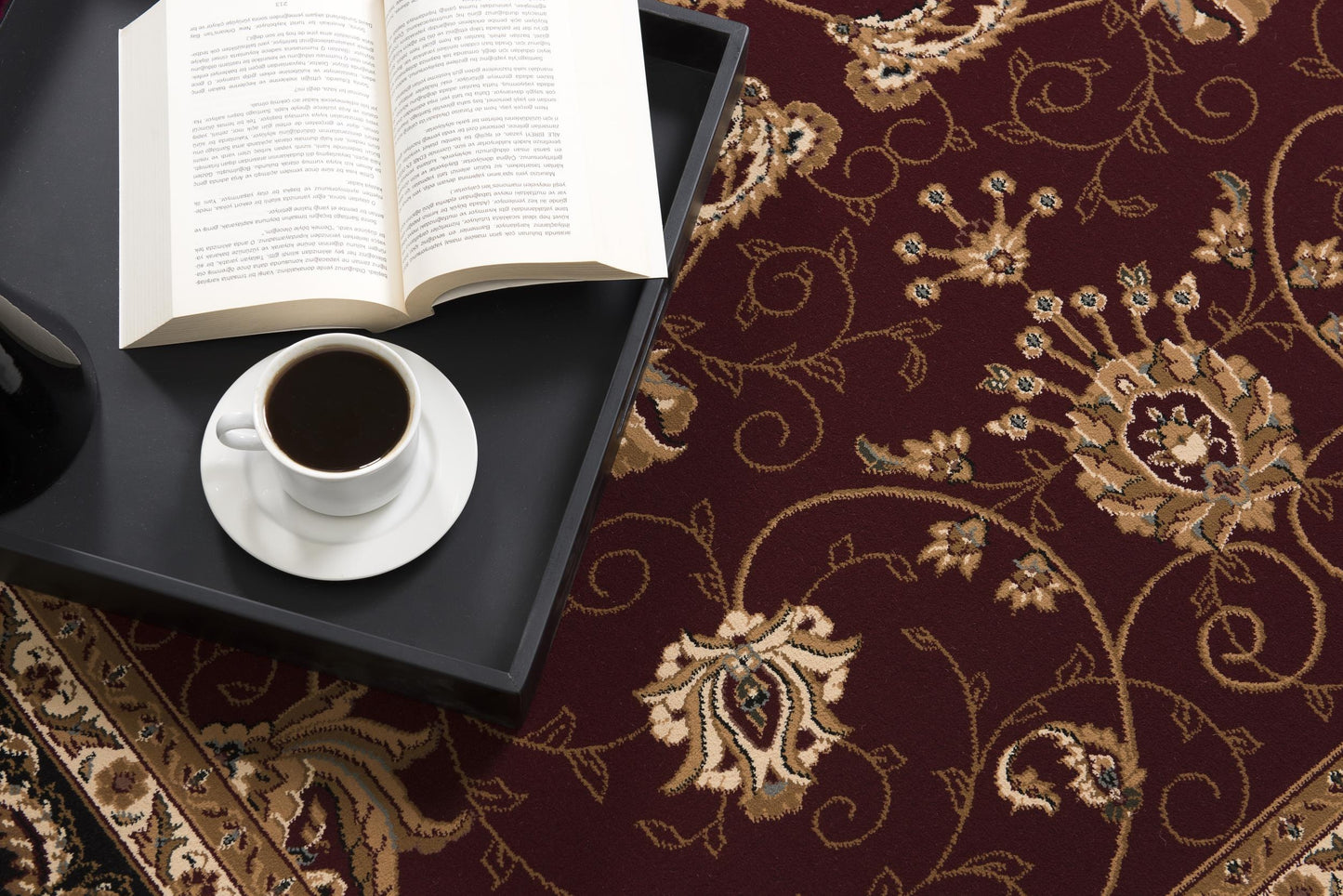 Fayez Persian Medallion Traditional Red and Black Indoor Rug