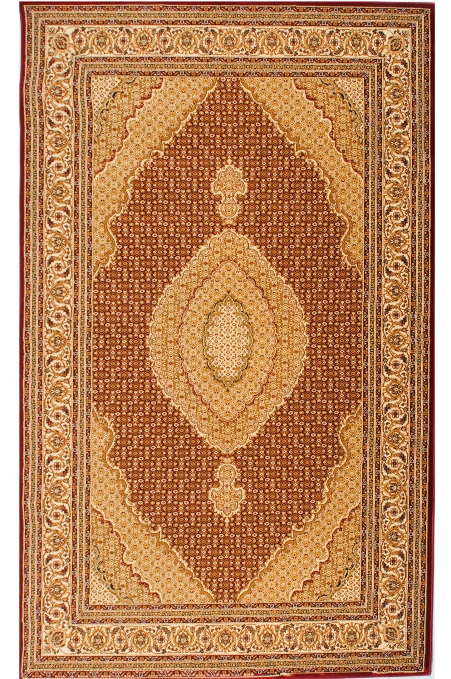 Faris Persian Medallion Traditional Red and Beige Indoor Rug