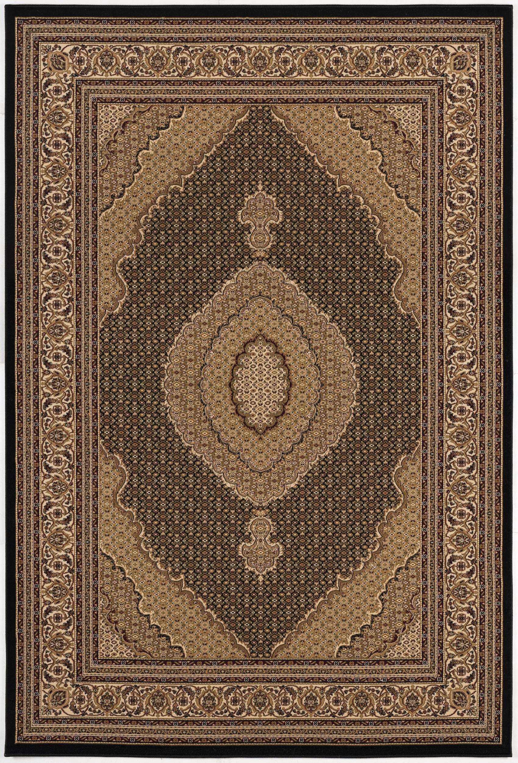 Faris Persian Medallion Traditional Black and Beige Indoor Rug-1