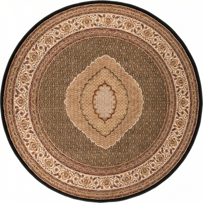 Faris Persian Medallion Traditional Black and Beige Indoor Rug-22