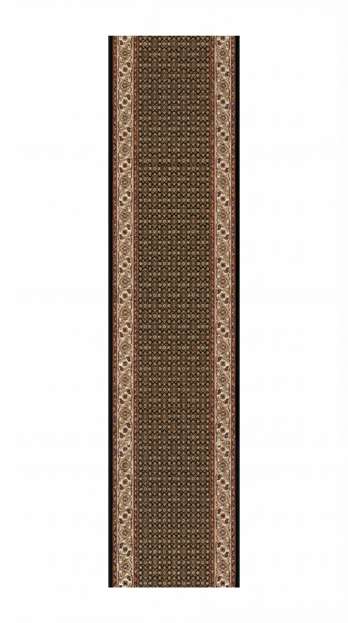 Tapis noir traditionnel marocain majestueux