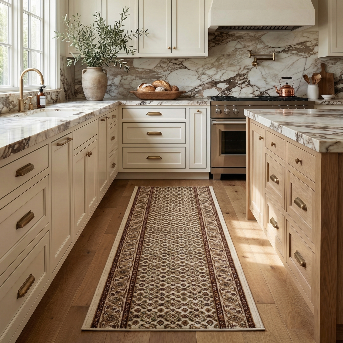 Faris Persian Medallion Traditional Beige and Cream Indoor Rug