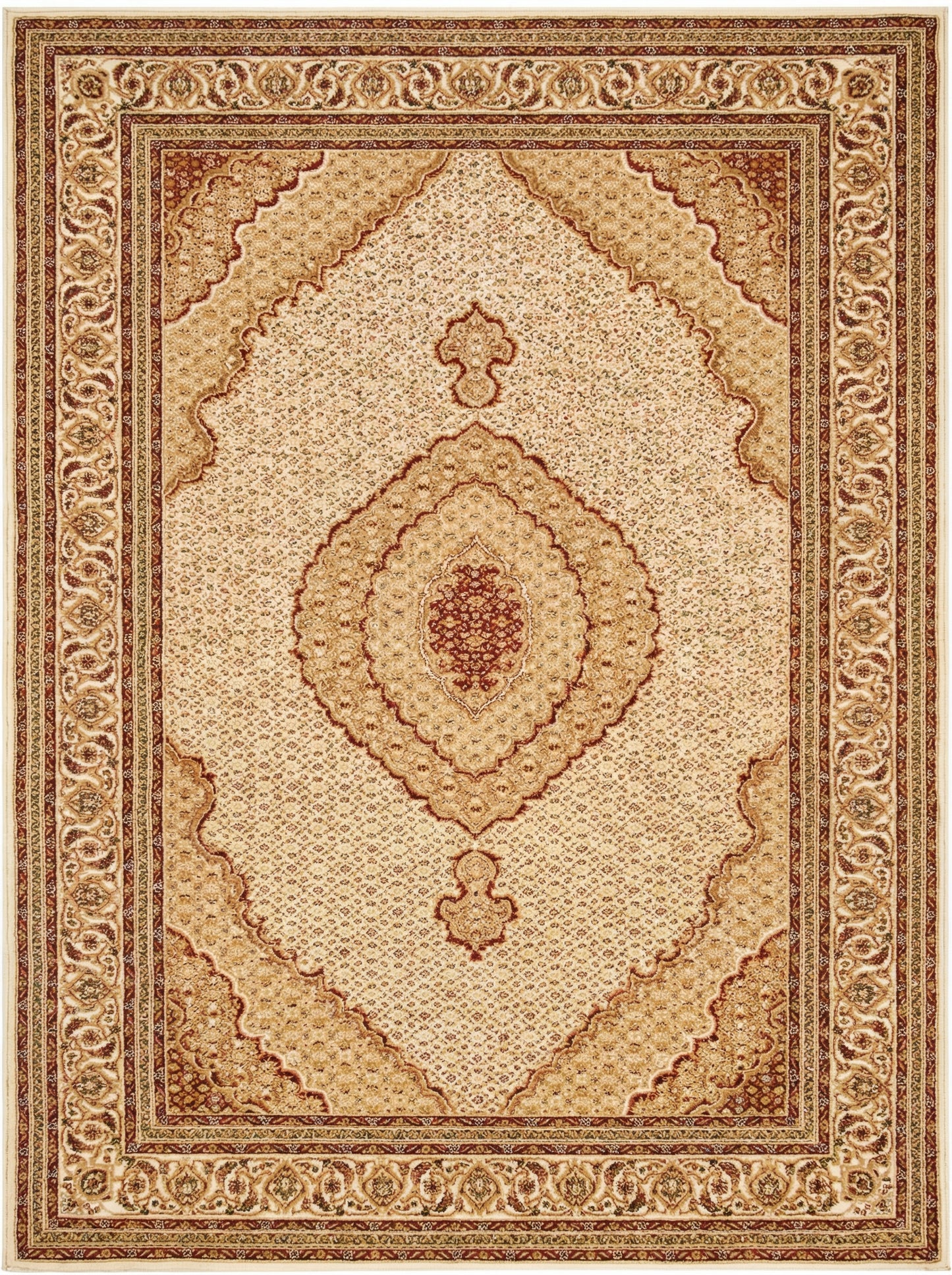 Faris Persian Medallion Traditional Beige and Cream Indoor Rug-16