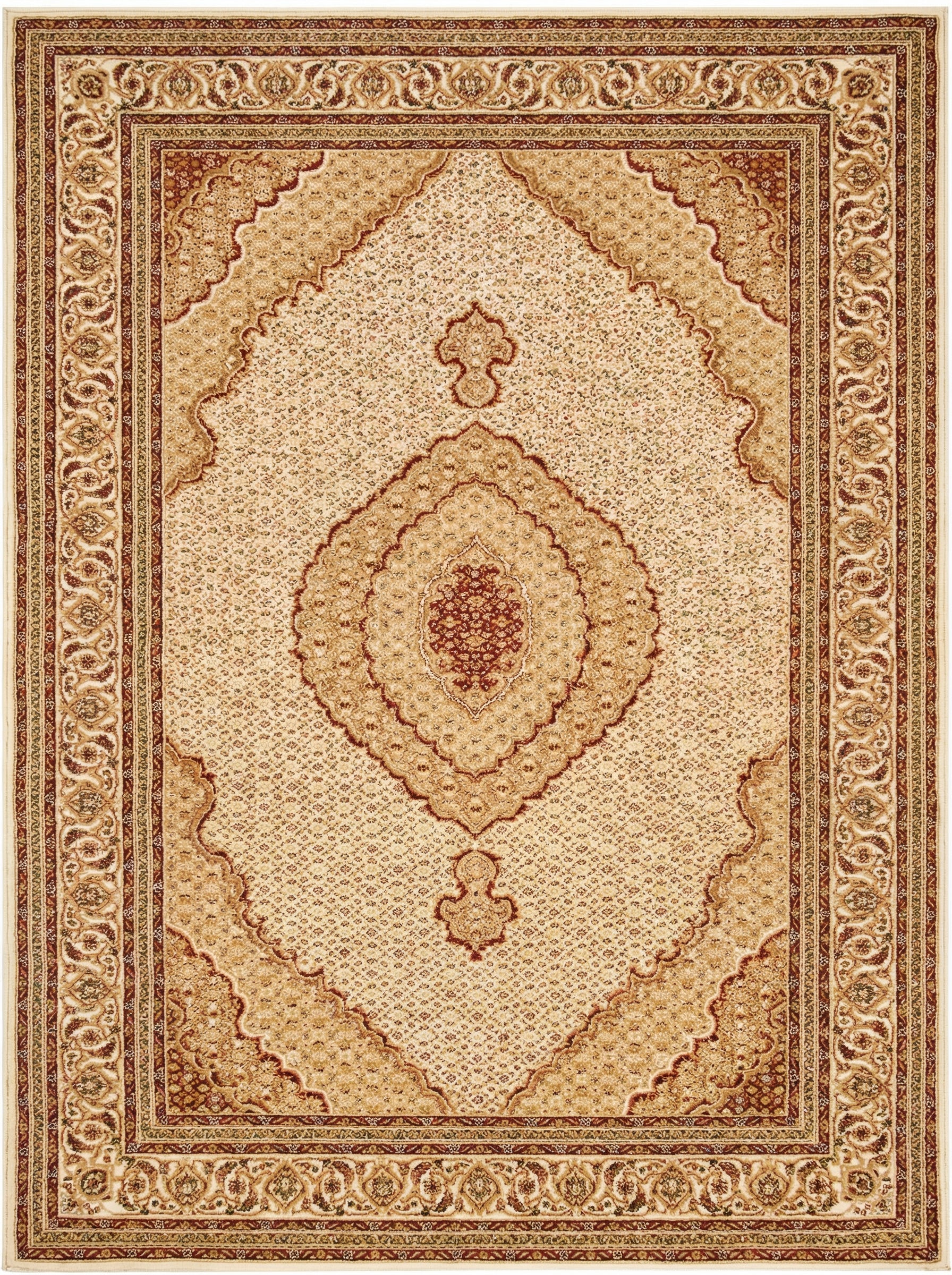 Faris Persian Medallion Traditional Beige and Cream Indoor Rug-1