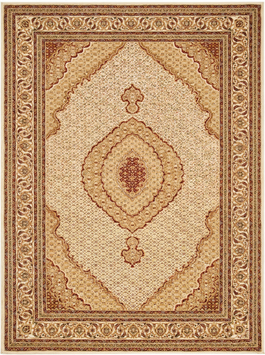 Faris Persian Medallion Traditional Beige and Cream Indoor Rug-1