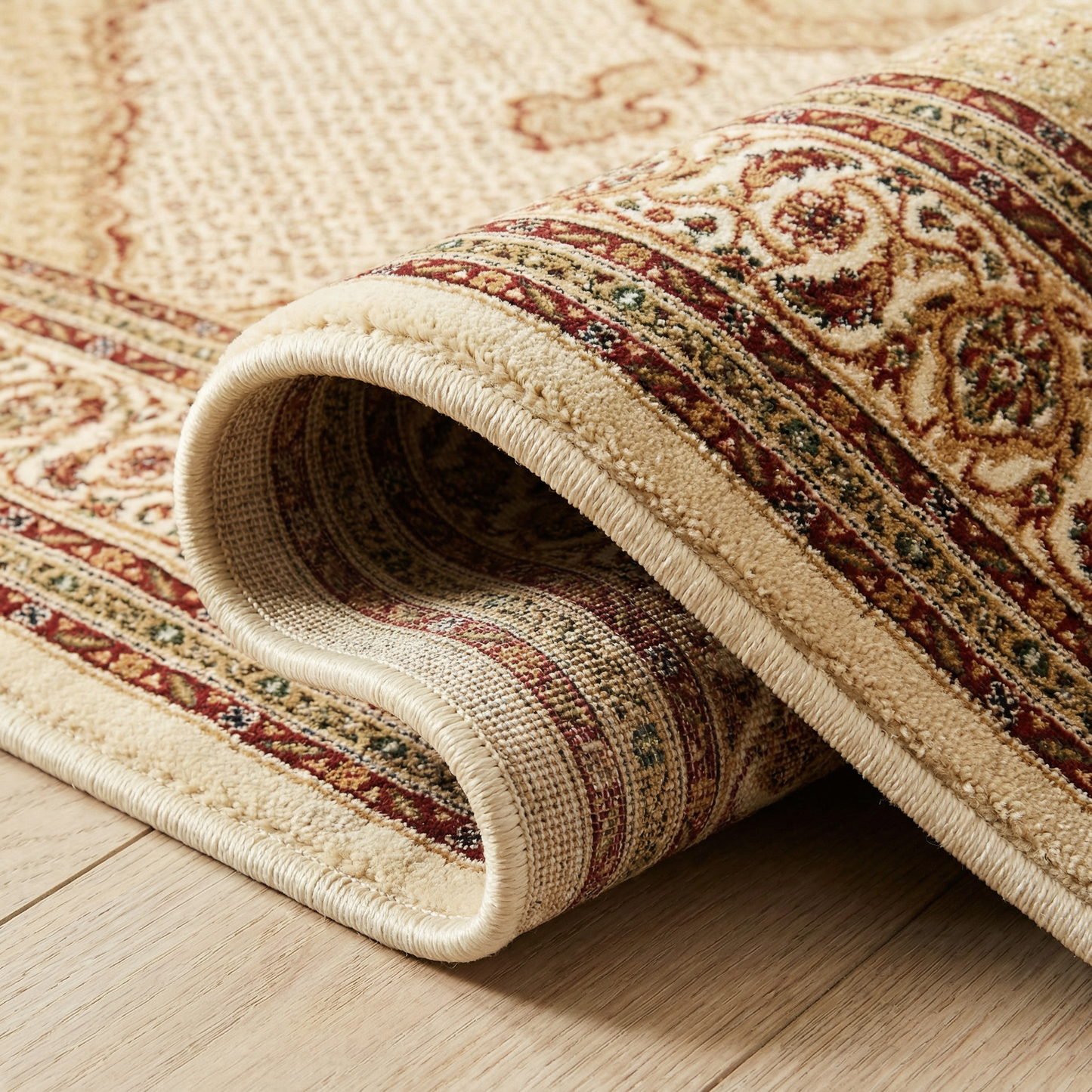 Faris Persian Medallion Traditional Beige and Cream Indoor Rug-15
