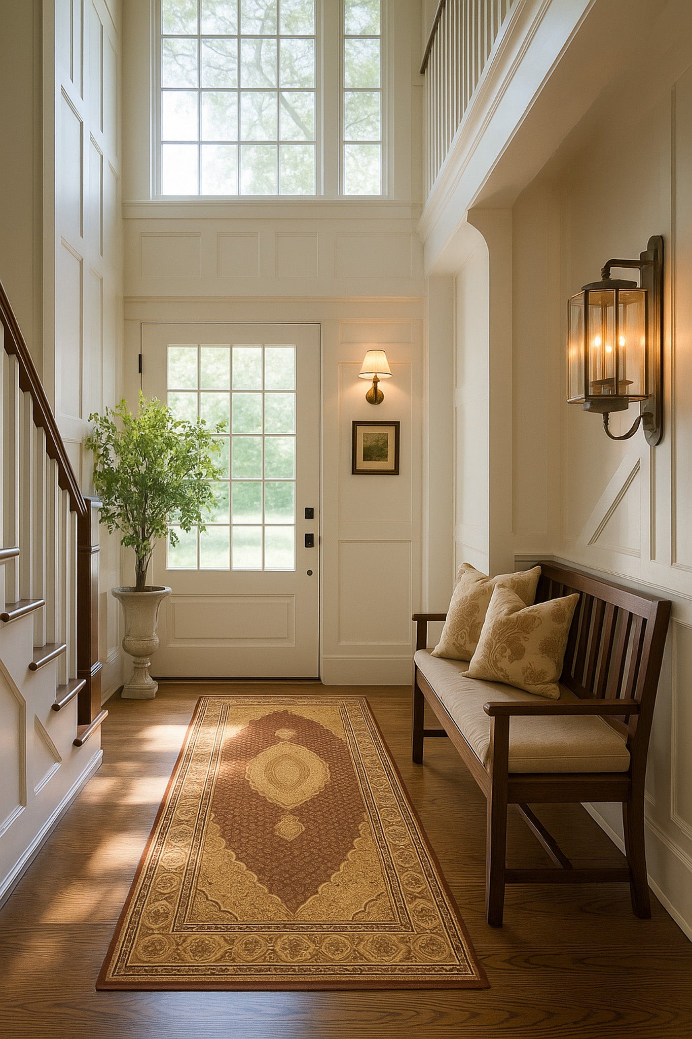 Faris Persian Medallion Traditional Red and Beige Indoor Rug