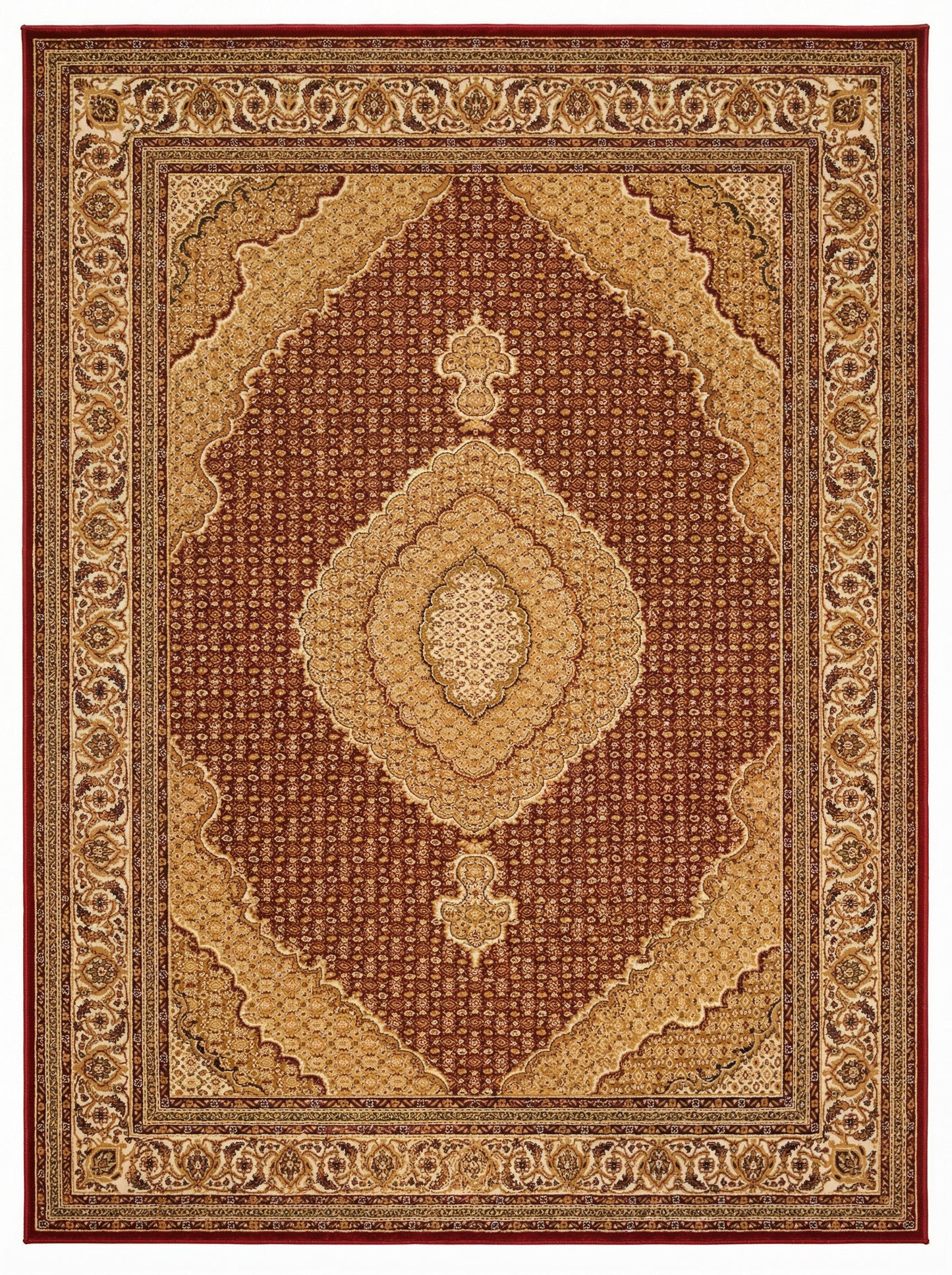 Faris Persian Medallion Traditional Red and Beige Indoor Rug-1