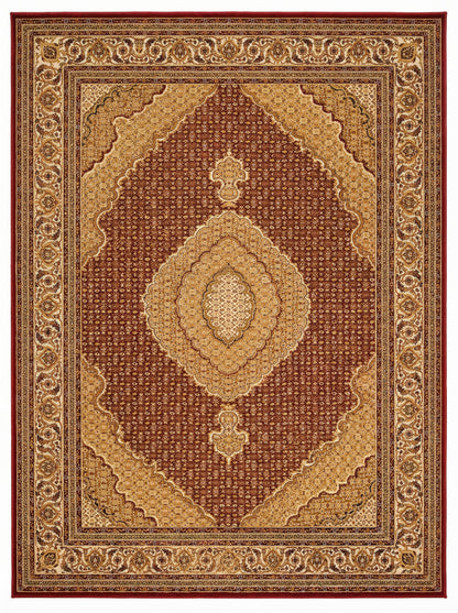 Faris Persian Medallion Traditional Red and Beige Indoor Rug-1