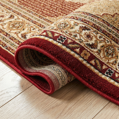Faris Persian Medallion Traditional Red and Beige Indoor Rug-11