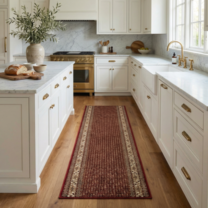 Faris Persian Medallion Traditional Red and Beige Indoor Rug