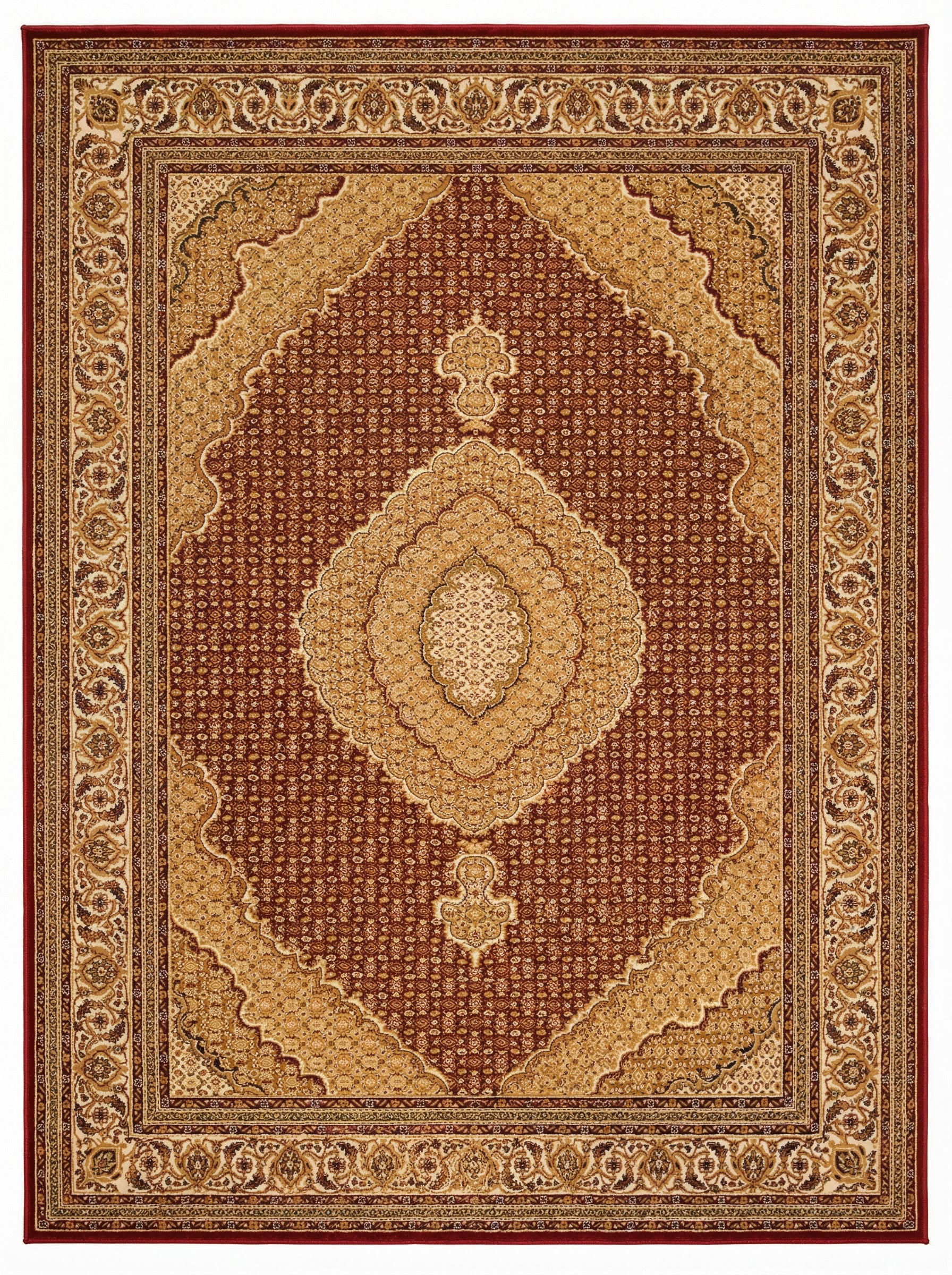 Faris Persian Medallion Traditional Red and Beige Indoor Rug-3