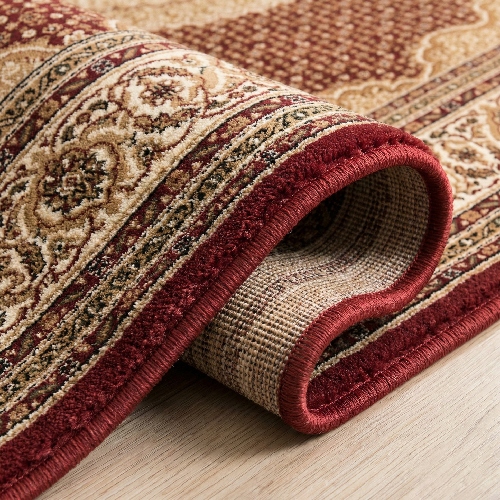 Faris Persian Medallion Traditional Red and Beige Indoor Rug-10