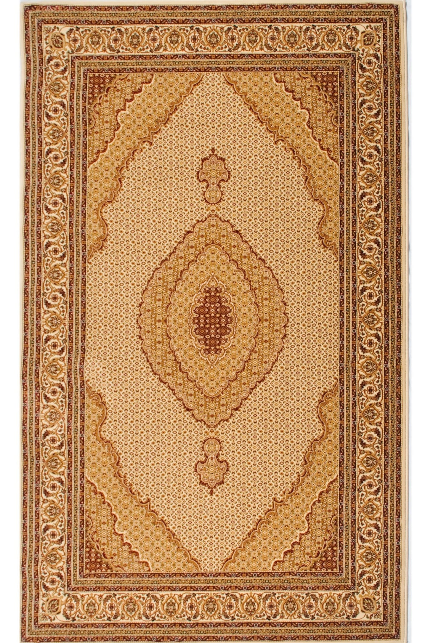 Faris Persian Medallion Traditional Beige and Cream Indoor Rug