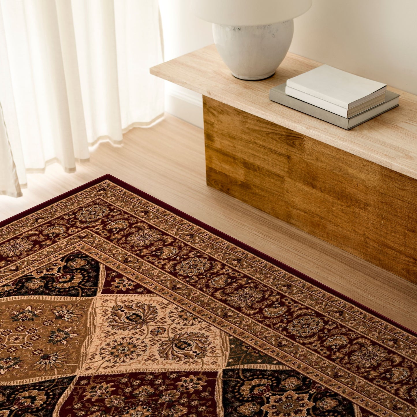 Majestic Moroccan Traditional Red Rug