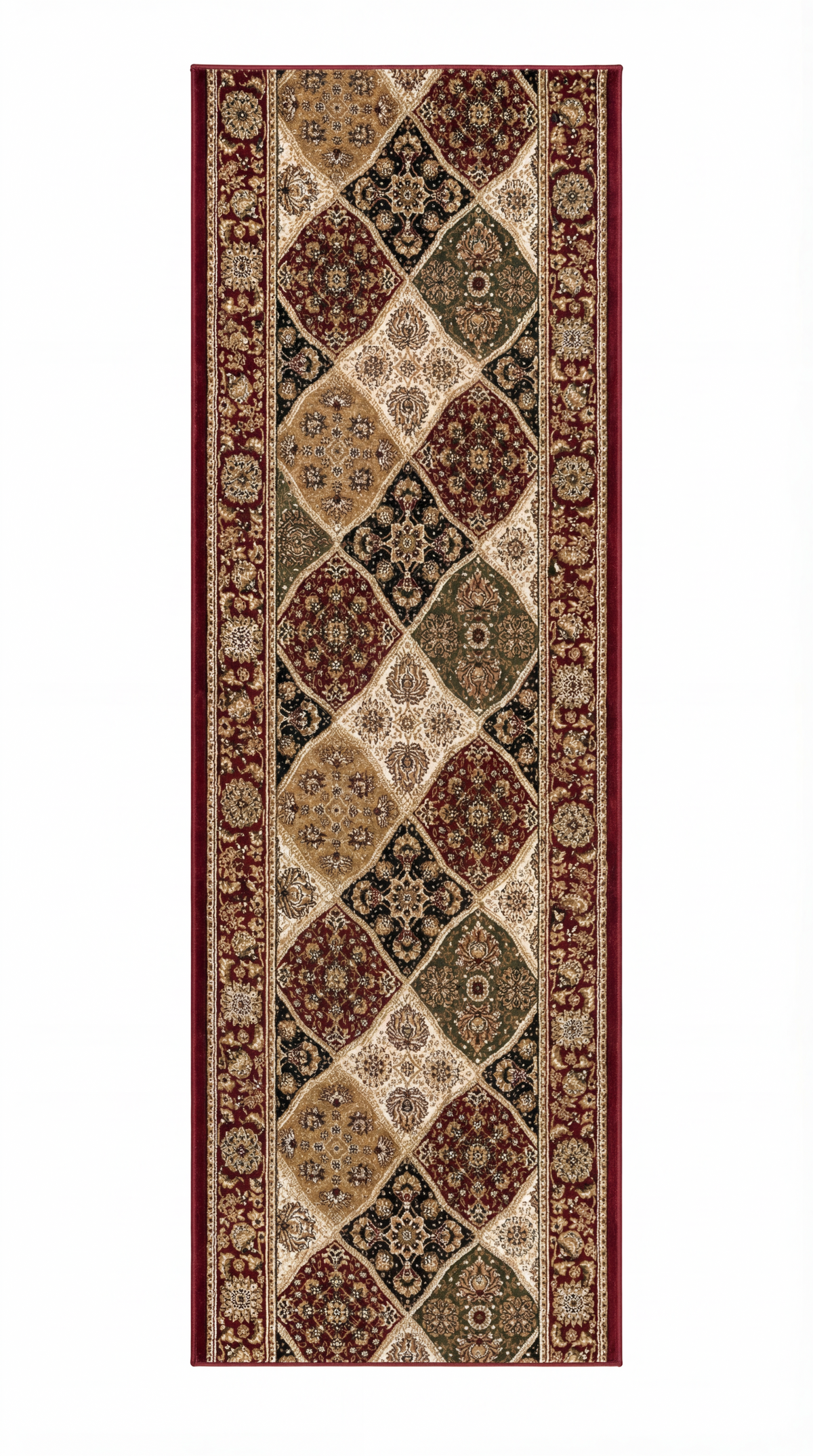 Aseel Persian Medallion Traditional Red and Black Indoor Rug