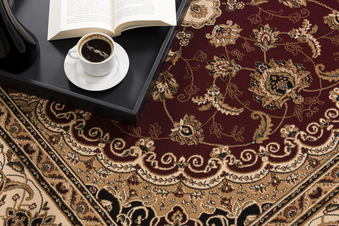 Rimal Persian Medallion Traditional Red and Beige Indoor Rug