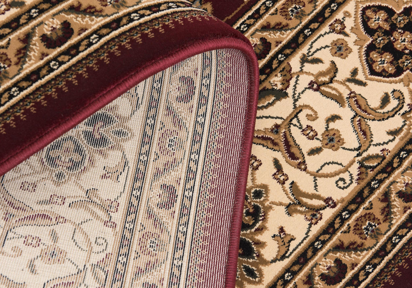 Rimal Persian Medallion Traditional Red and Beige Indoor Rug