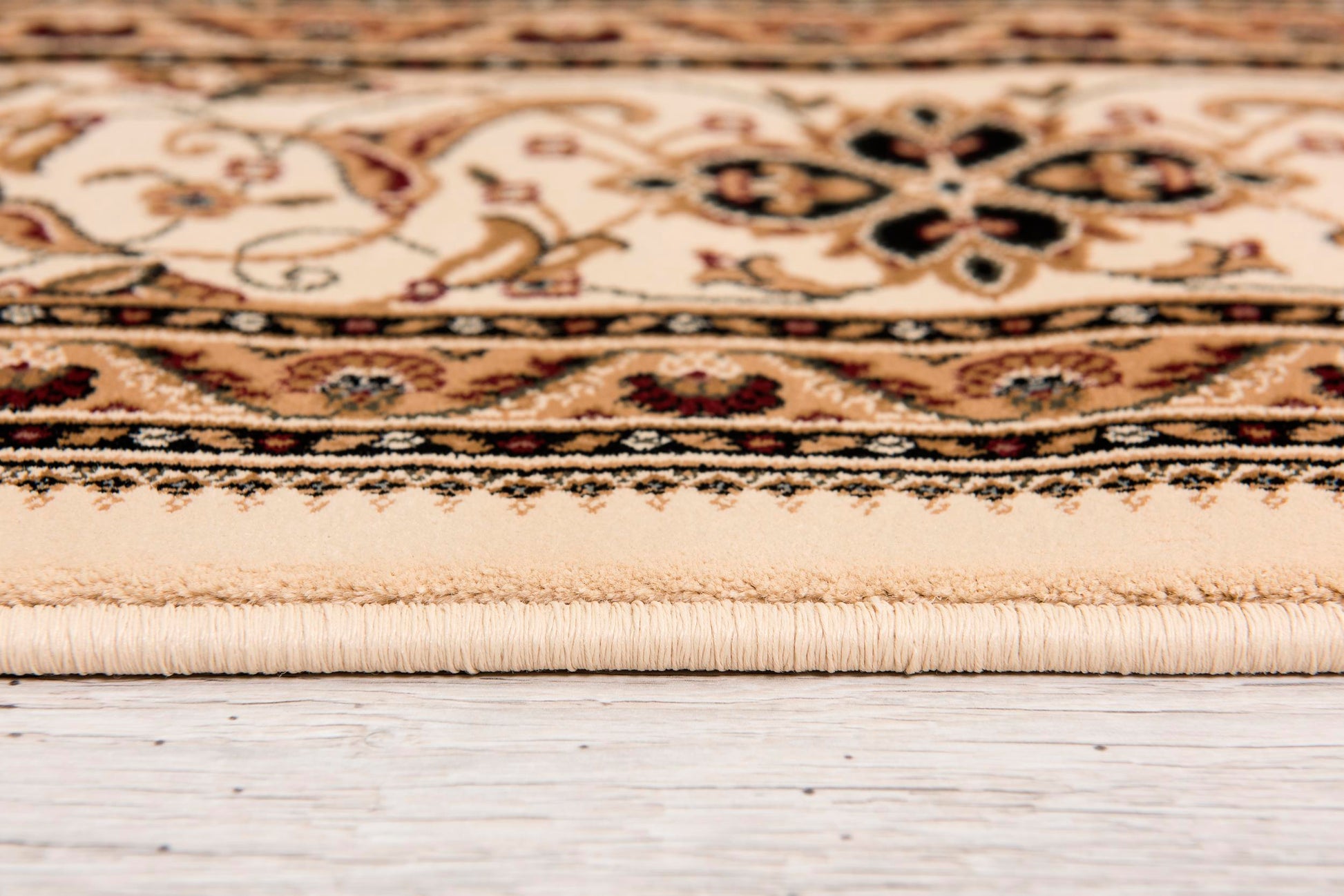 Anbar Persian Medallion Traditional Beige and Black Indoor Rug-18
