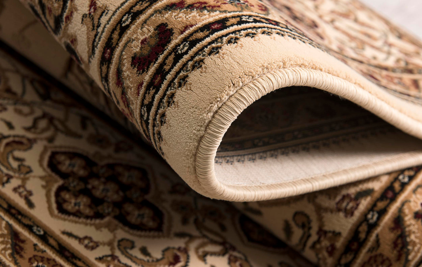 Anbar Persian Medallion Traditional Beige and Black Indoor Rug-10